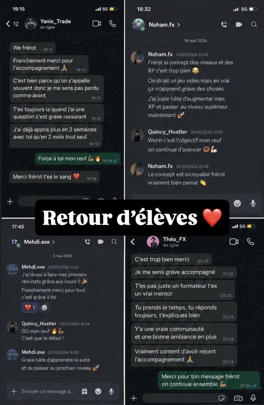 Retours d'élèves DHA